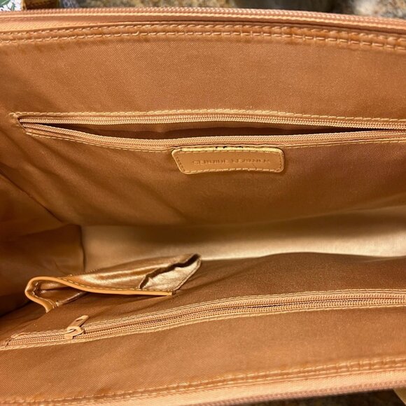 Tan Genuine Leather Handbag With Long Straps & Gold-Tone Hardware - Picture 5 of 7